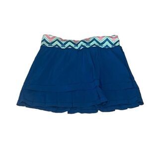 Ivivva by Lululemon Girls sz 10 Blue Pleated Skort Elastic Waist Pull-On